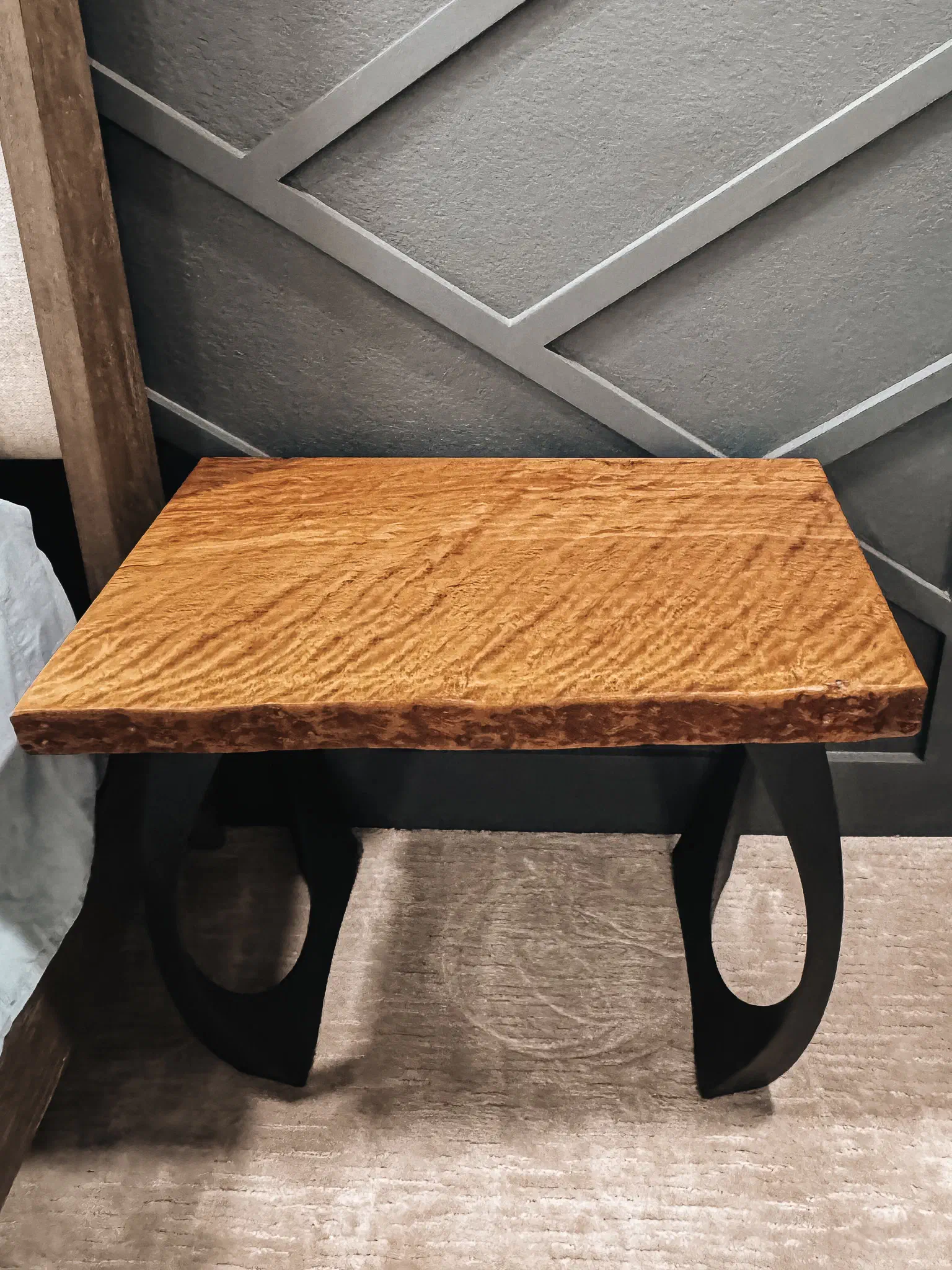 Black Oak Dining Table, Night stands and Wall Art