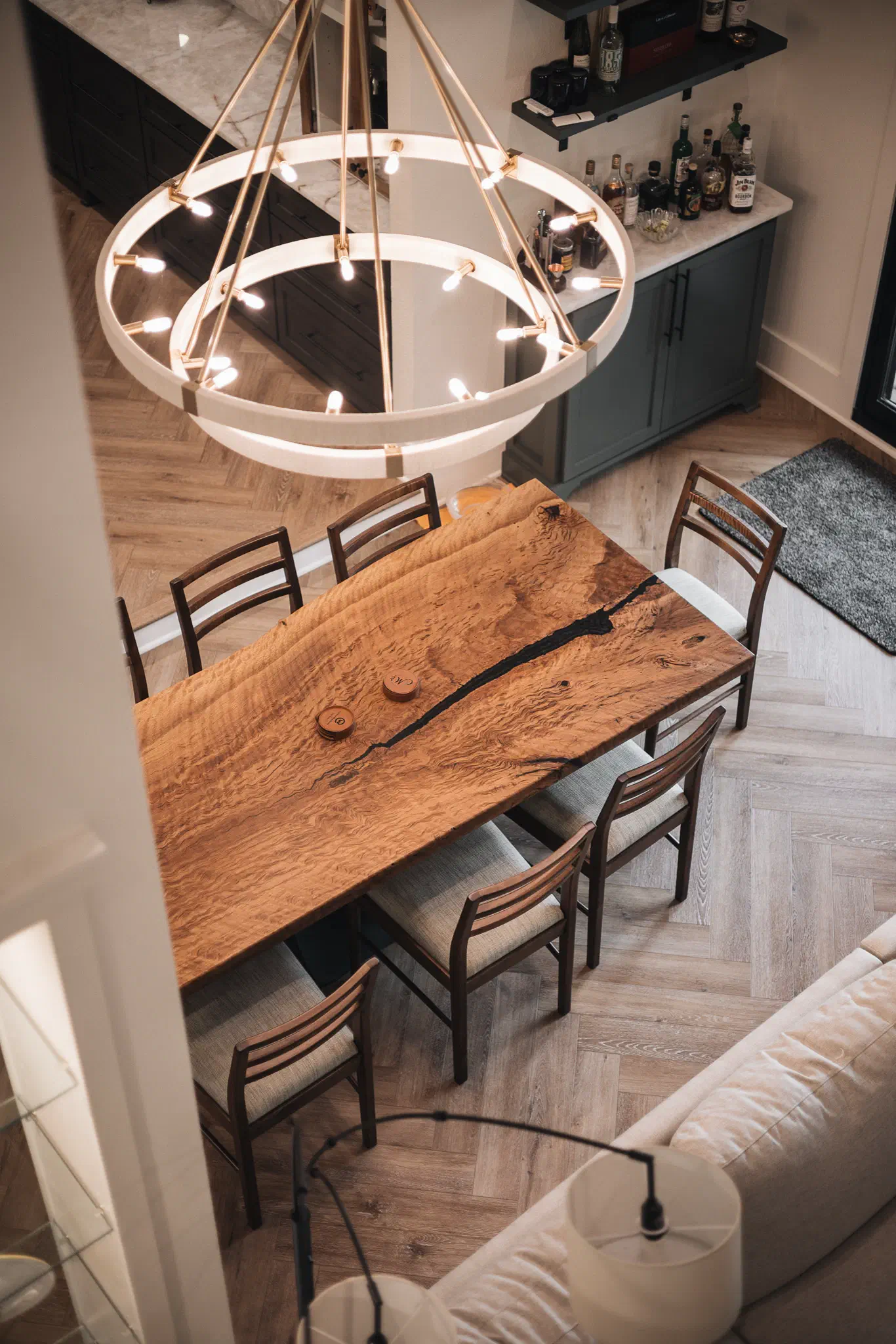 Black oak dining table