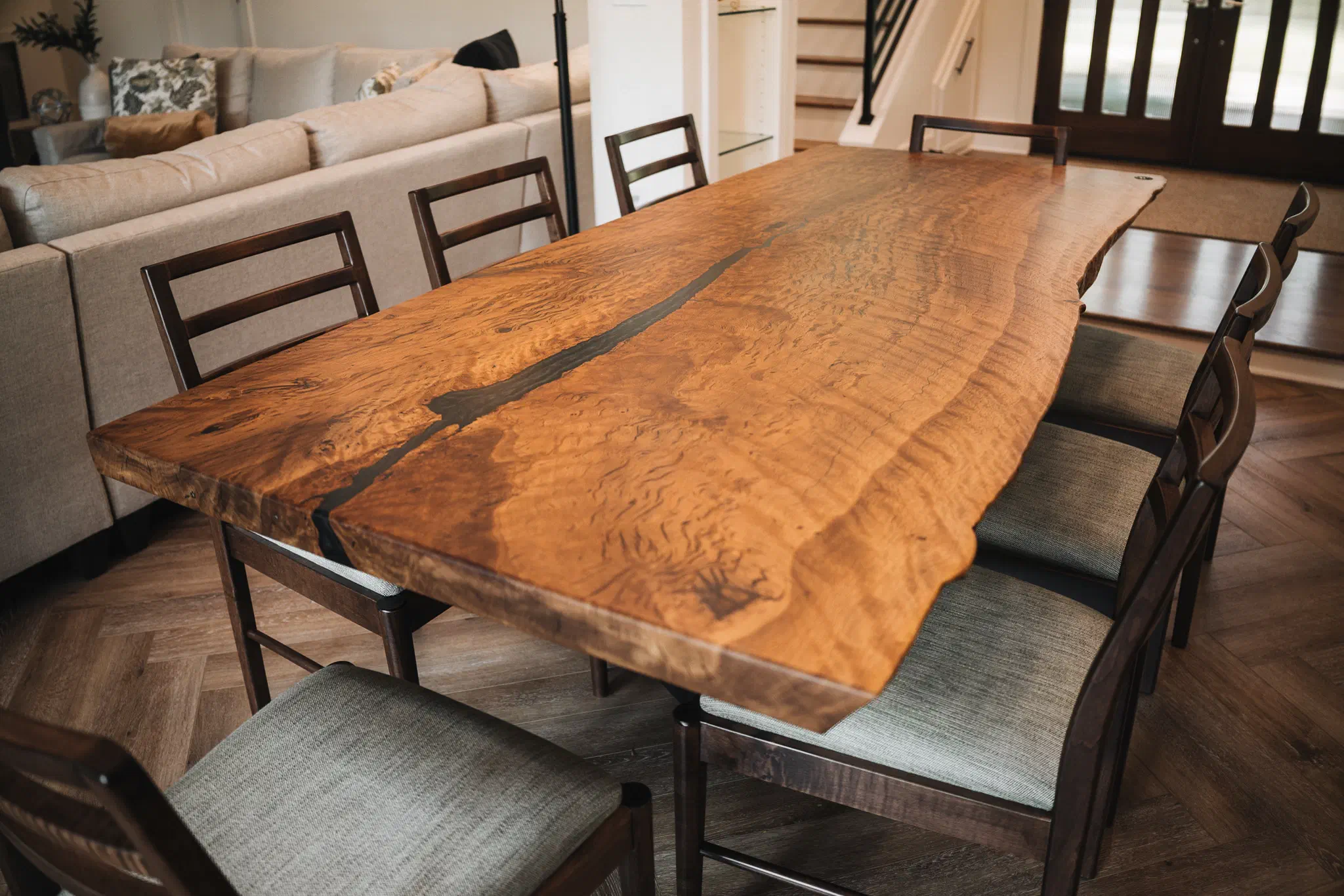 Black Oak Dining Table, Night stands and Wall Art