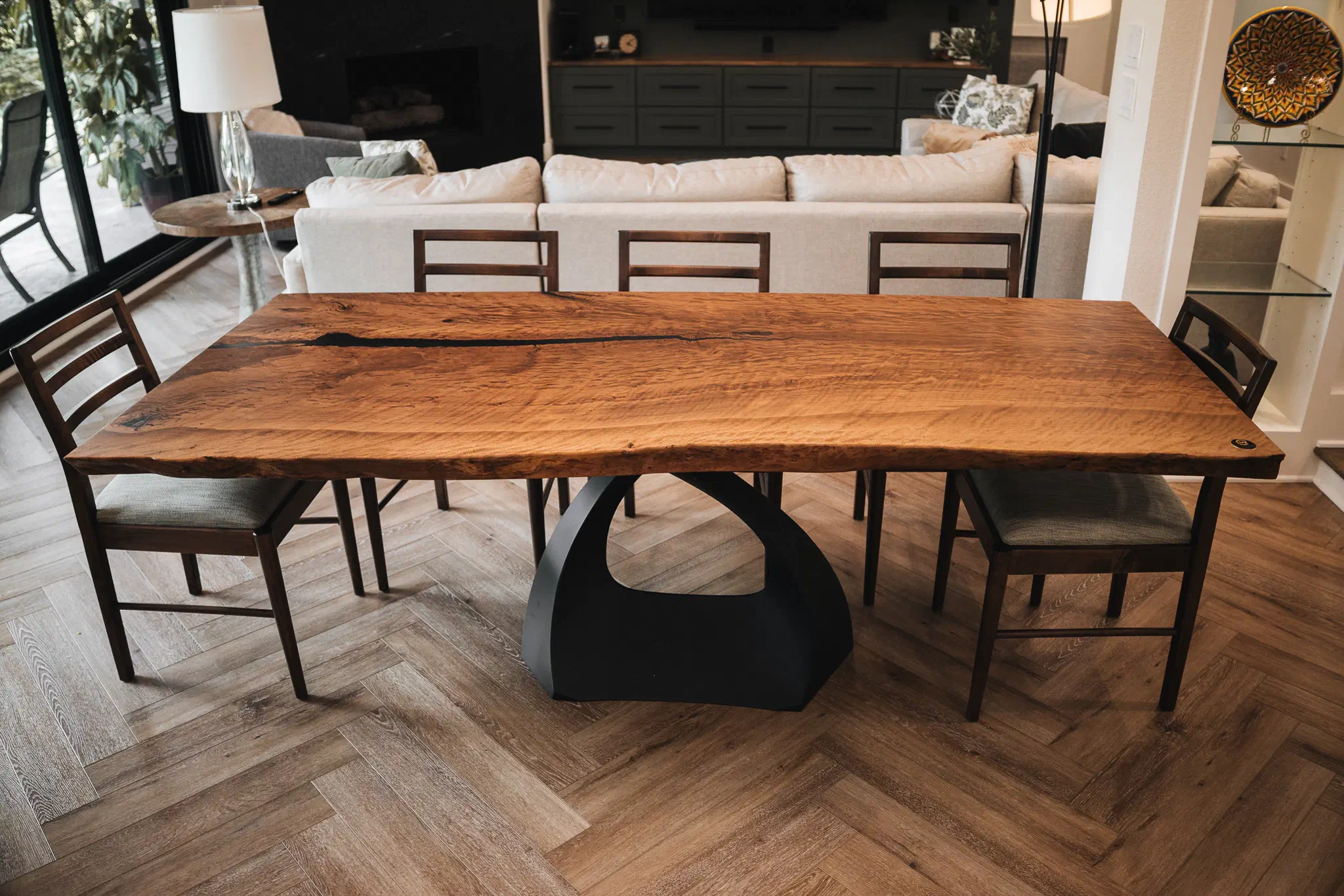 Black Oak Dining Table, Night stands and Wall Art