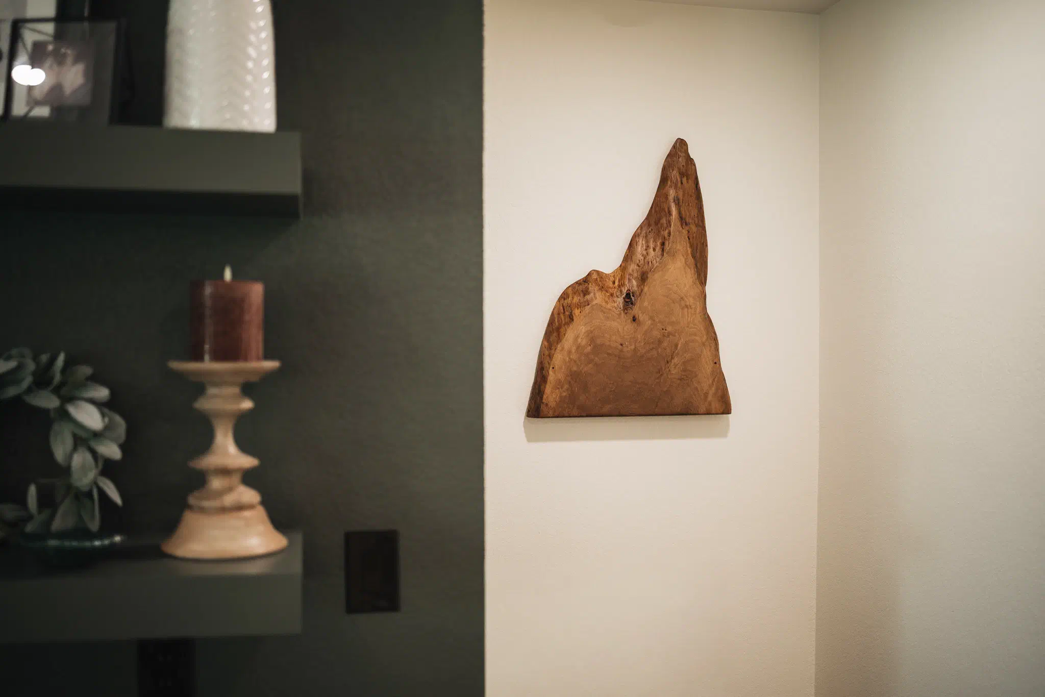 Black Oak Dining Table, Night stands and Wall Art