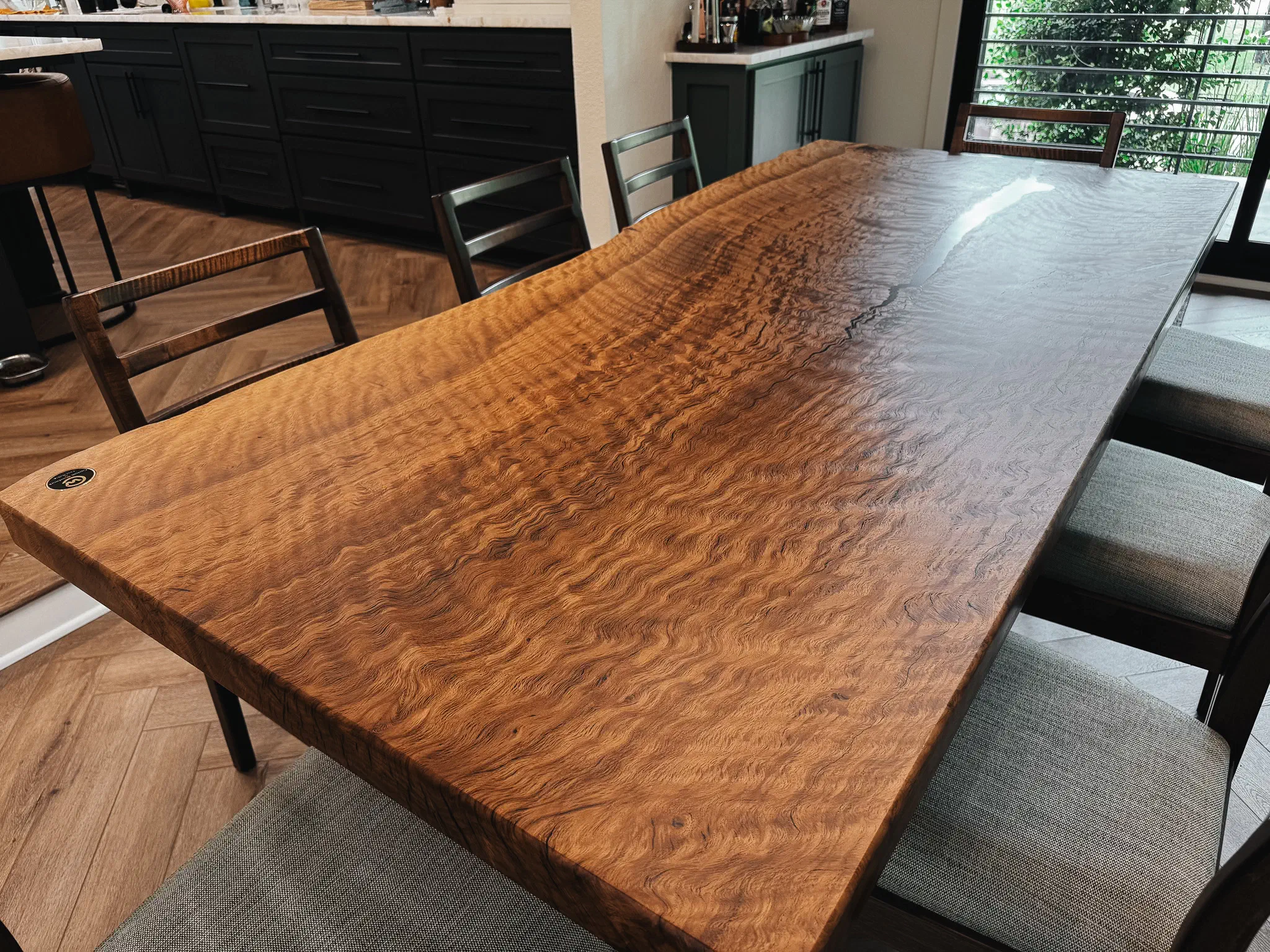 Black Oak Dining Table, Night stands and Wall Art