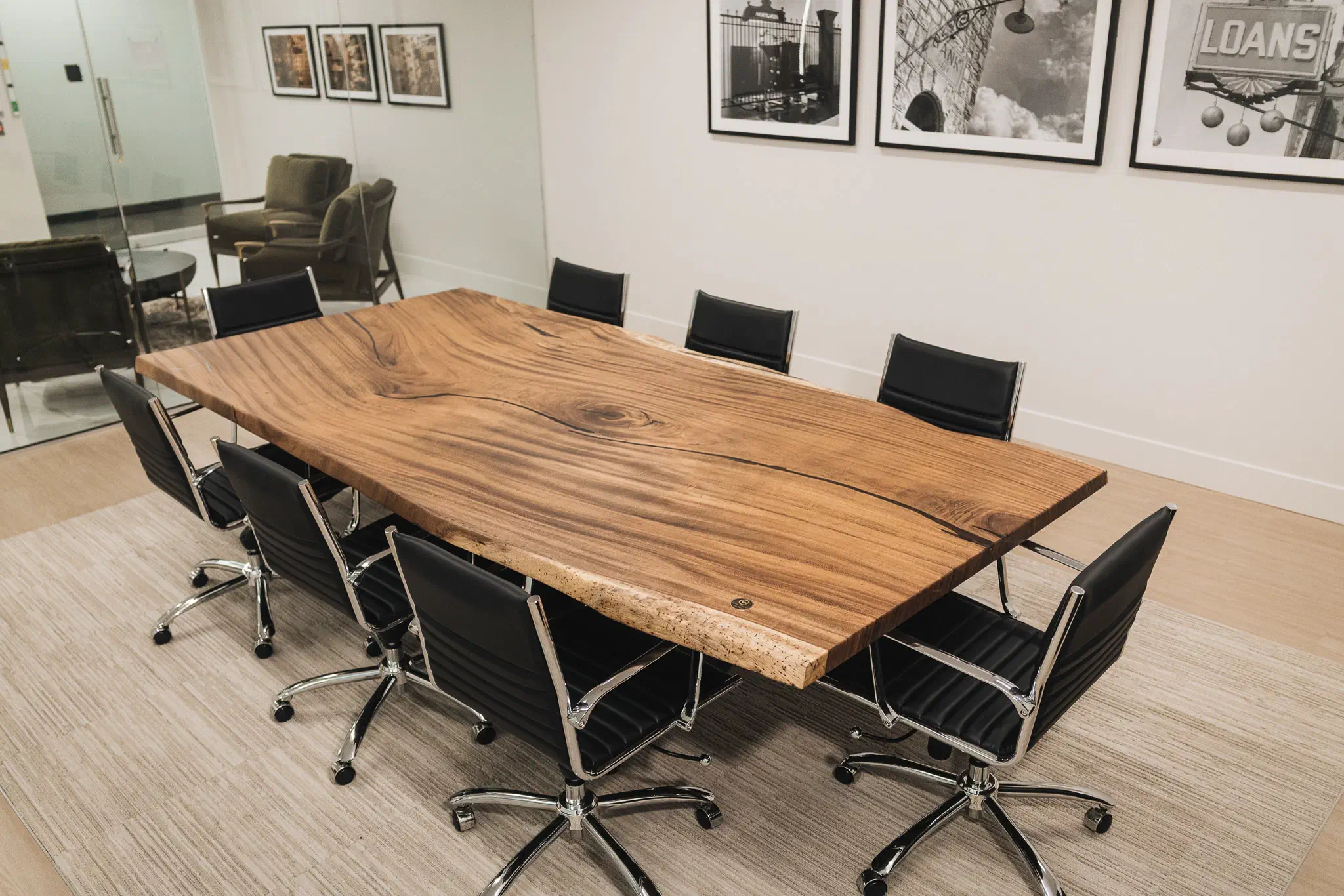 Parota Wood Conference Table for First State Bank of Texas