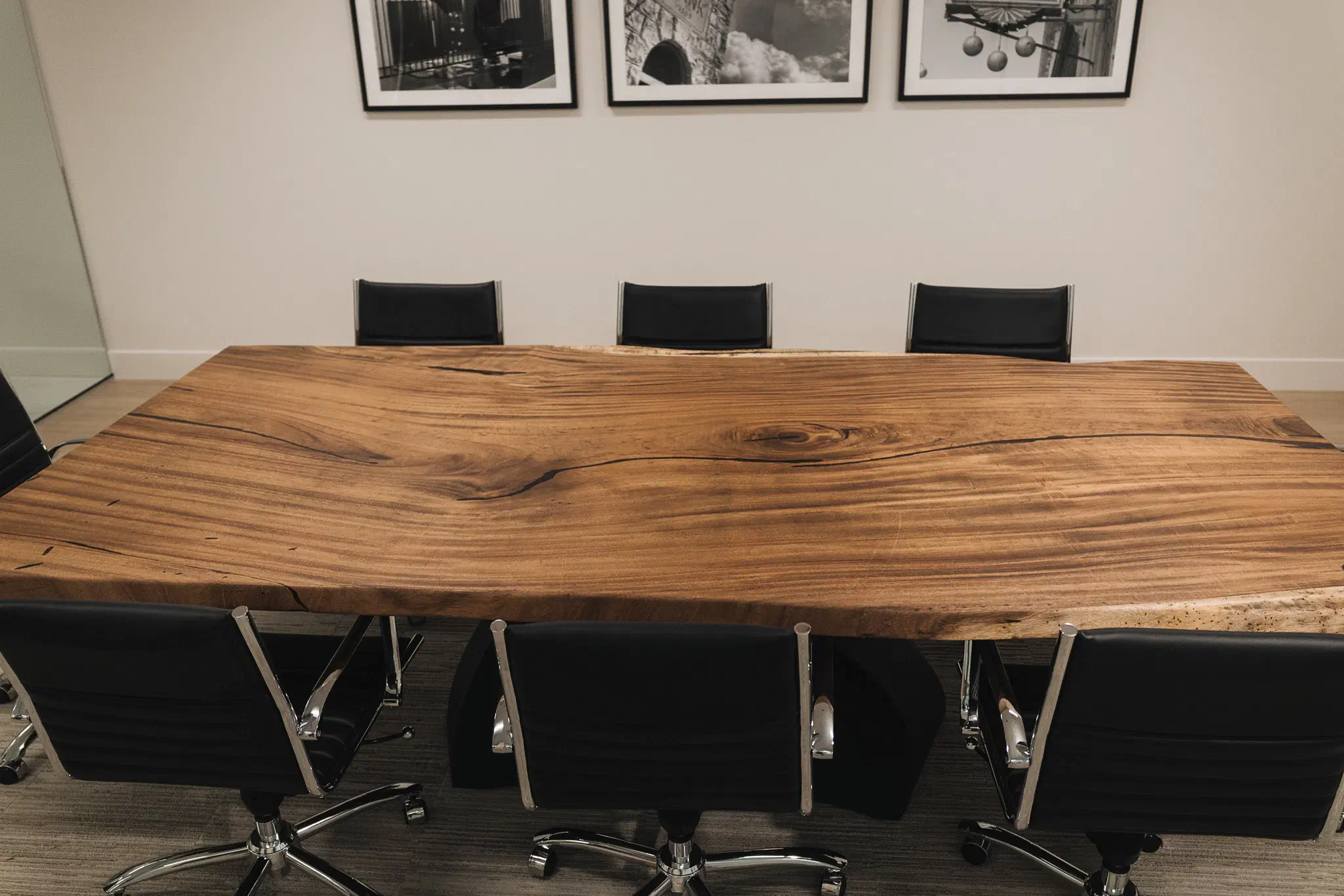 Parota Wood Conference Table for First State Bank of Texas