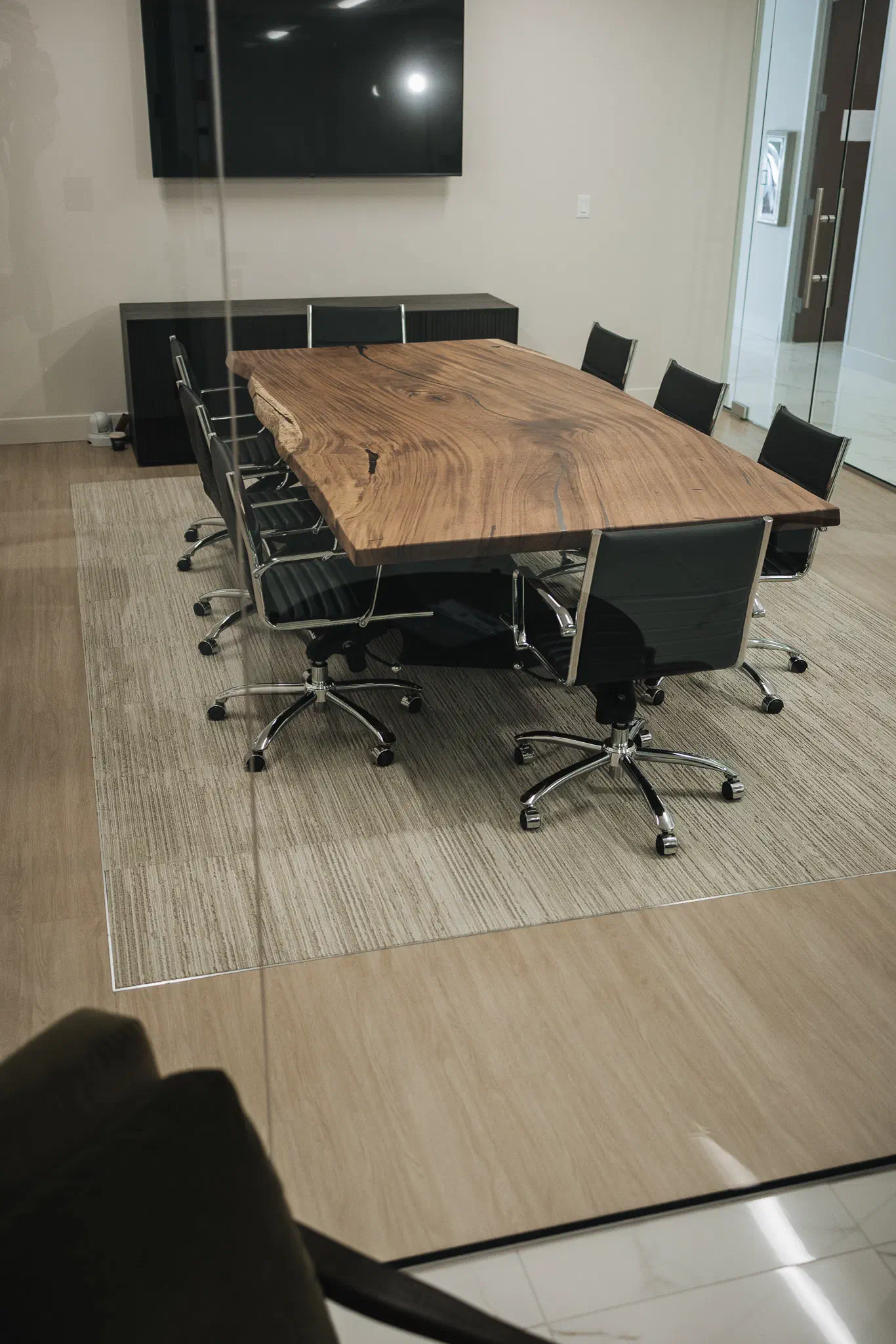 Parota Wood Conference Table for First State Bank of Texas
