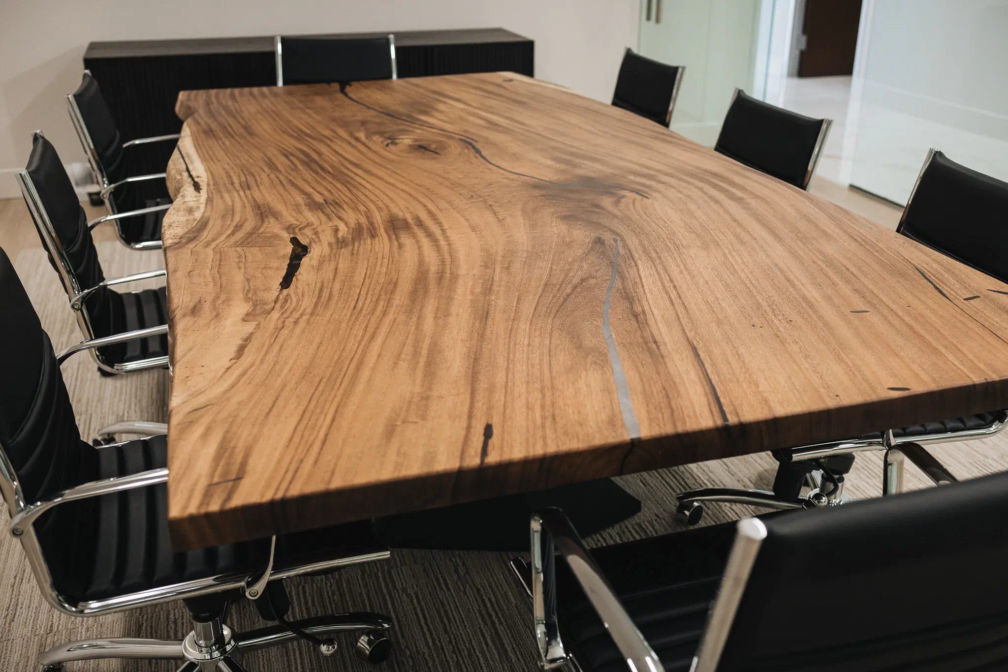 Parota Wood Conference Table for First State Bank of Texas