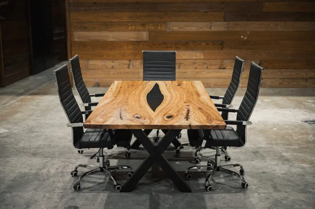 Book-Matched Pecan Dining Table
