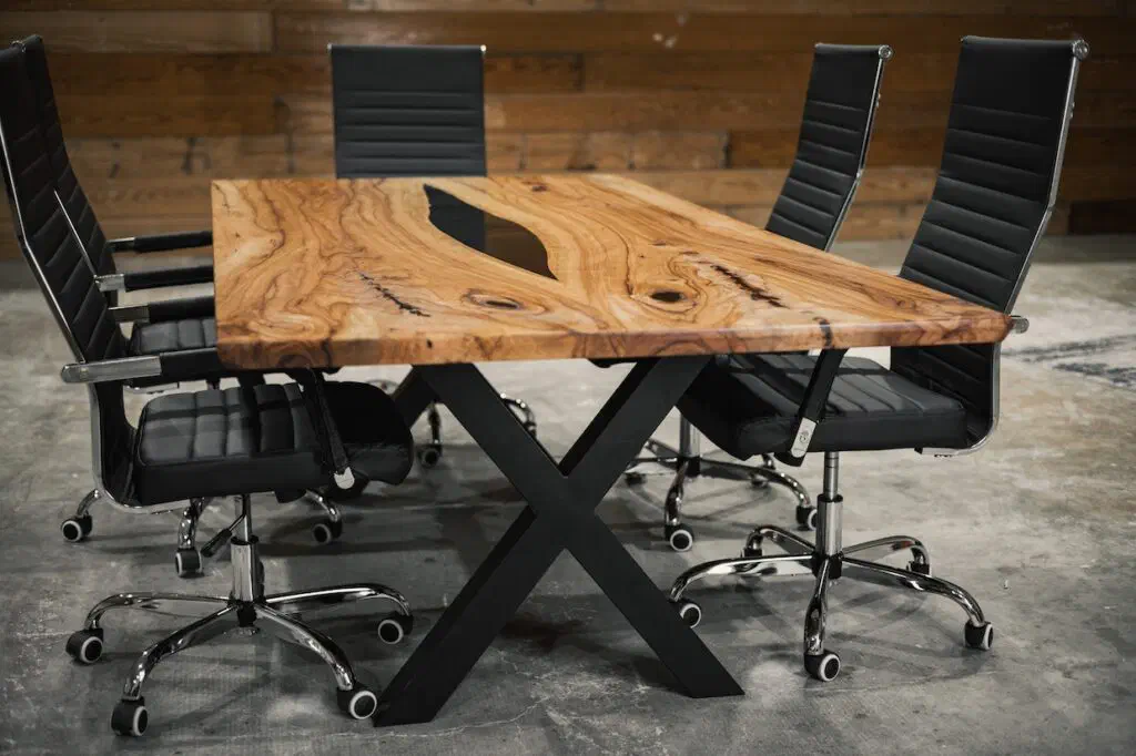 Book-Matched Pecan Dining Table
