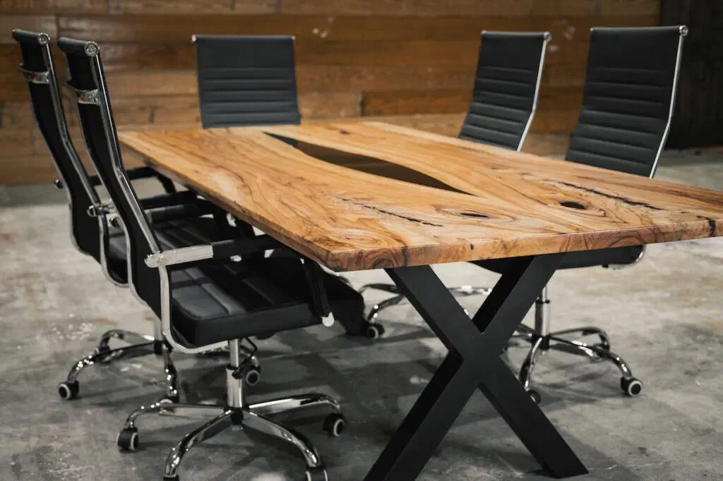 Book-Matched Pecan Dining Table
